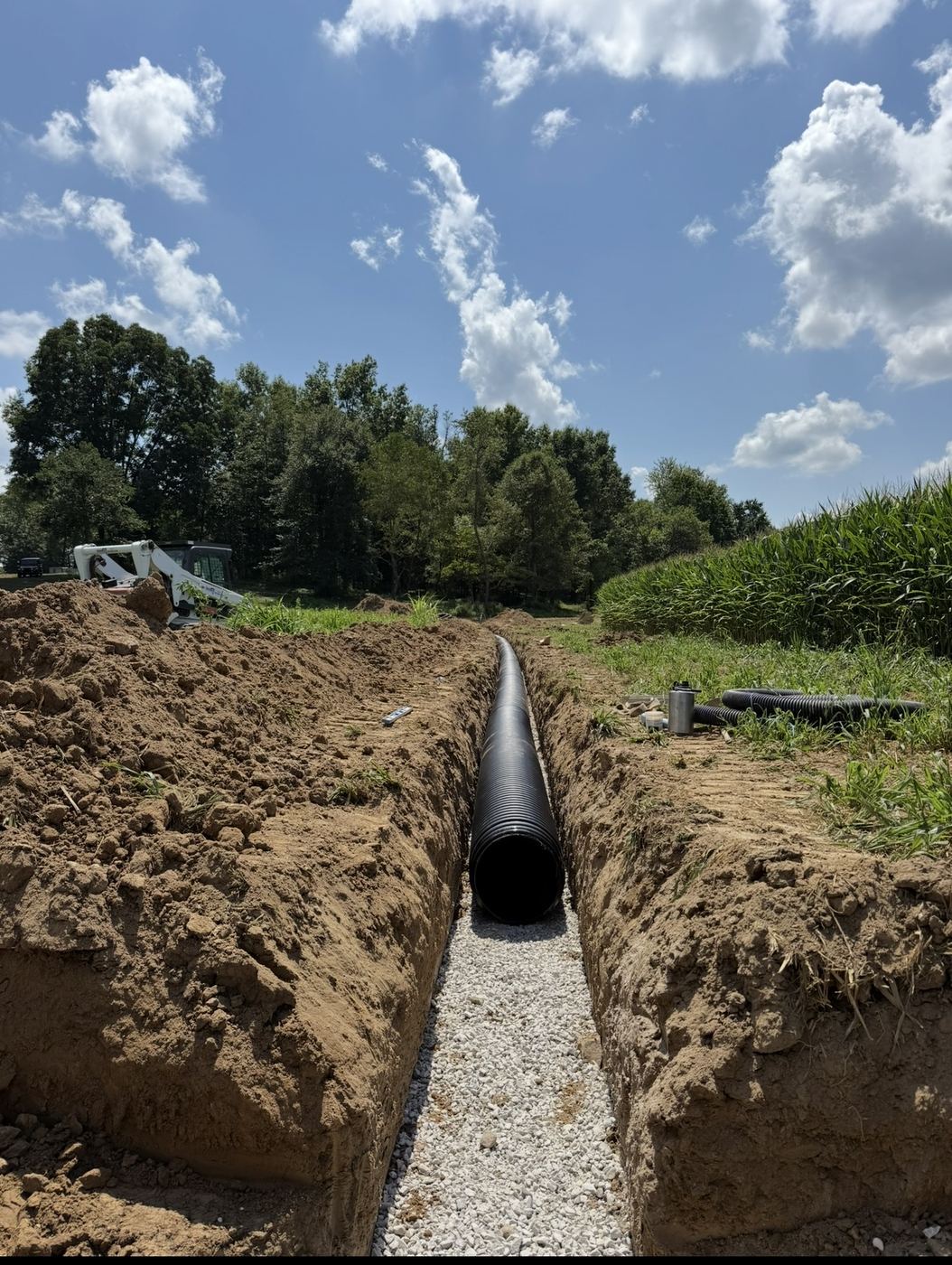 Drainage pipe install